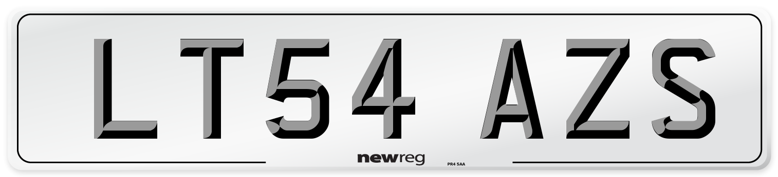 LT54 AZS Number Plate from New Reg